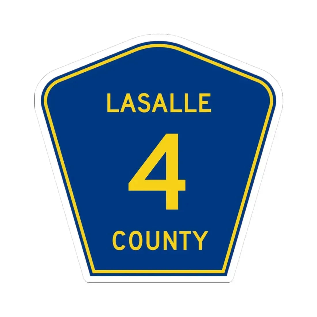 Lasalle County 4 (Illinois) (Road Sign) STICKER Vinyl Kiss-Cut Decal 3 Inch White - The Sticker Space