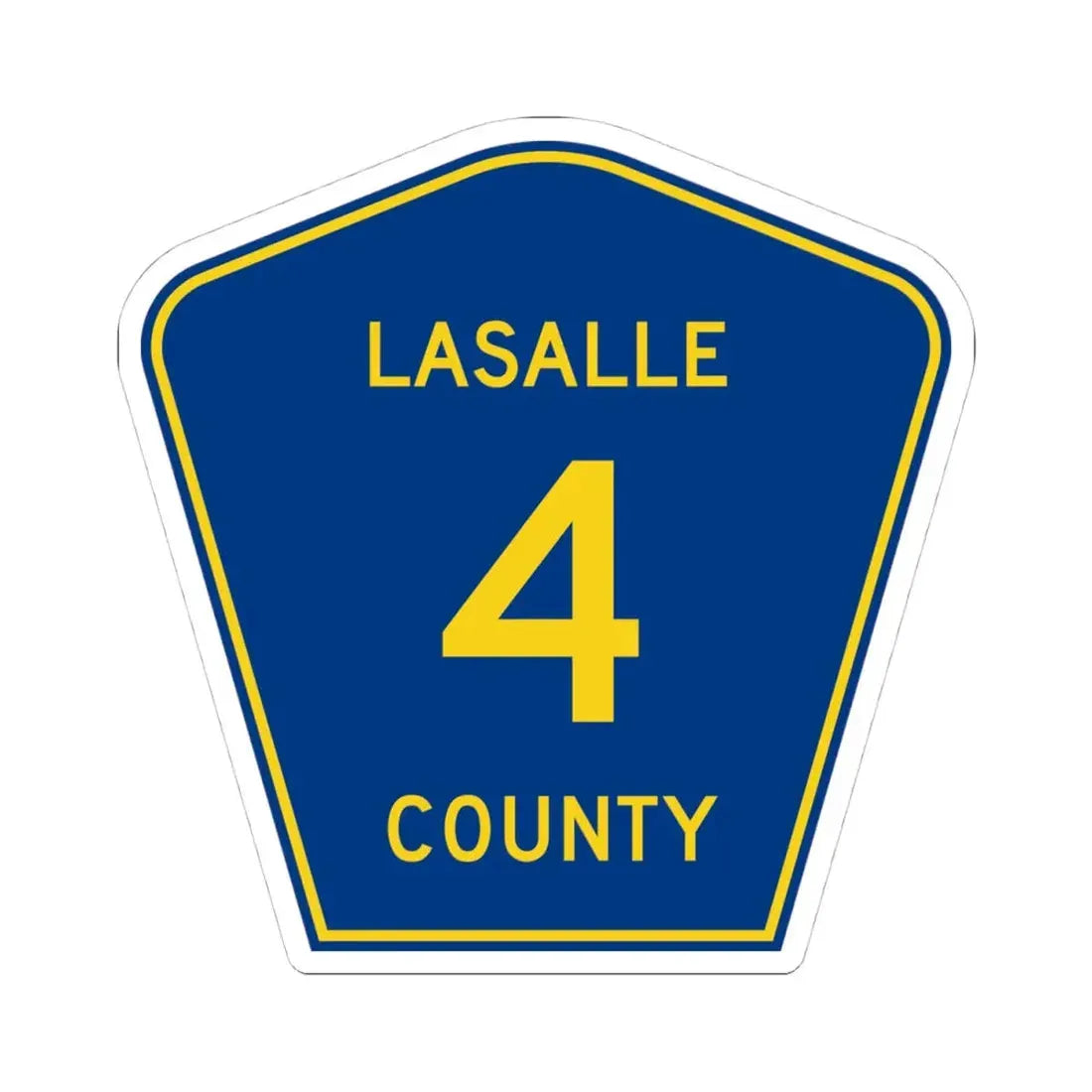 Lasalle County 4 (Illinois) (Road Sign) STICKER Vinyl Kiss-Cut Decal 4 Inch White - The Sticker Space