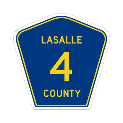 Lasalle County 4 (Illinois) (Road Sign) STICKER Vinyl Kiss-Cut Decal 6 Inch White - The Sticker Space
