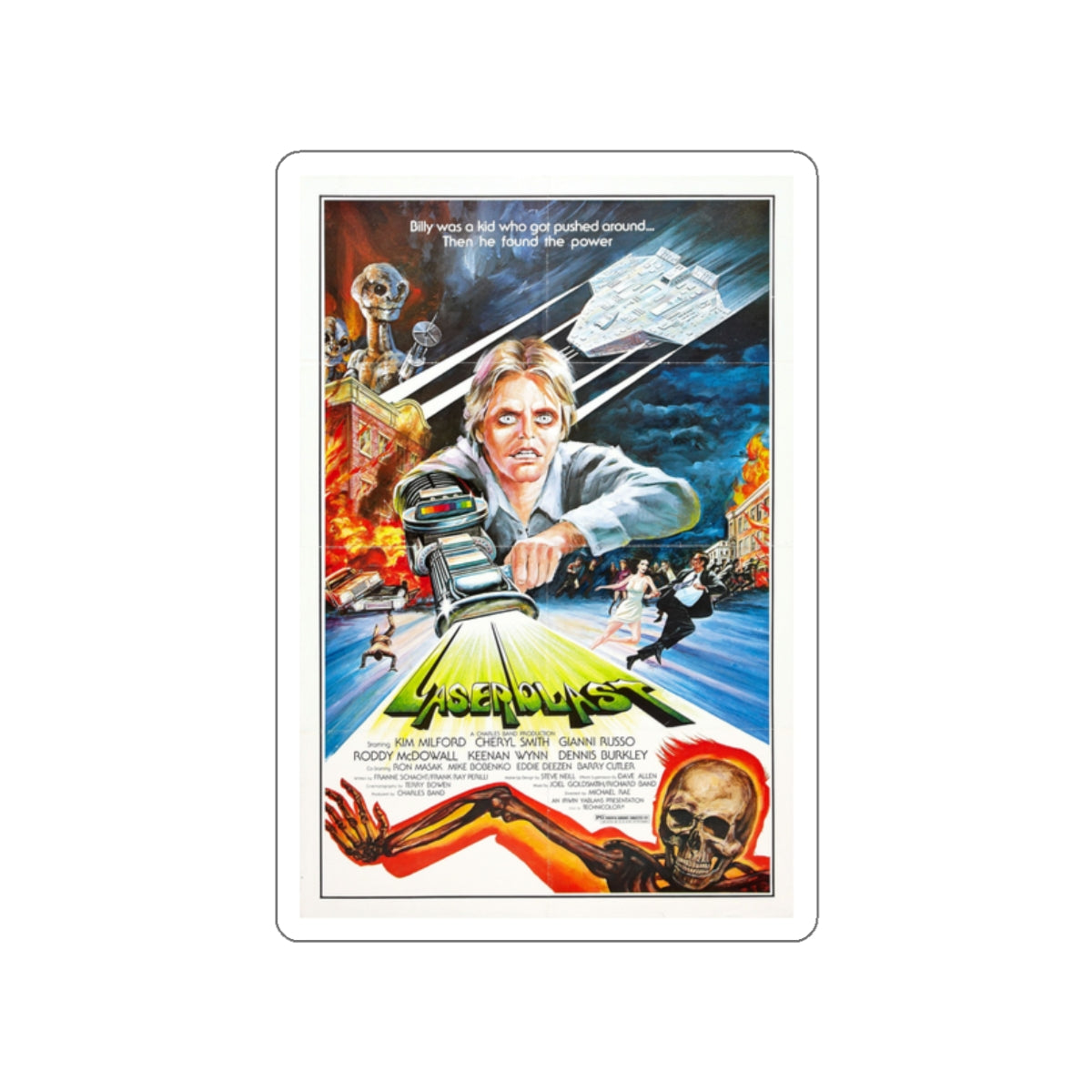 LASERBLAST 1978 Movie Poster STICKER Vinyl Die-Cut Decal-2 Inch-The Sticker Space