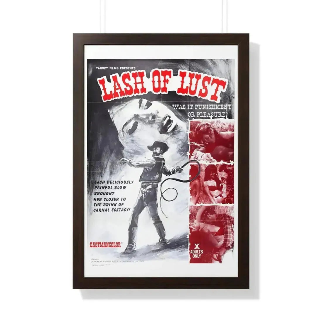 LASH OF LUST 1972 - Framed Movie Poster - The Sticker Space
