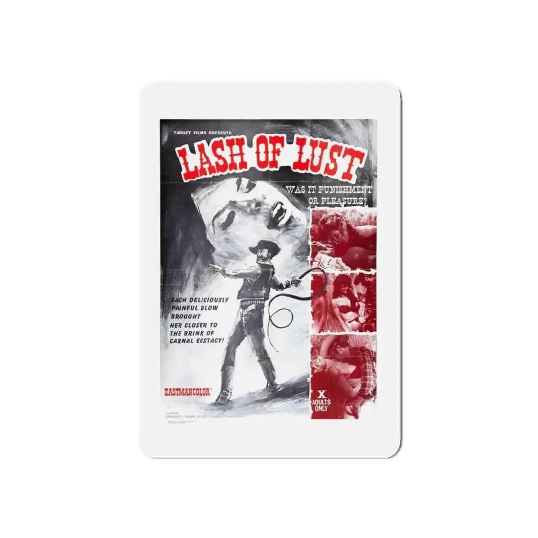 LASH OF LUST 1972 Movie Poster - Refrigerator Magnet 3 Inch Die-Cut - The Sticker Space