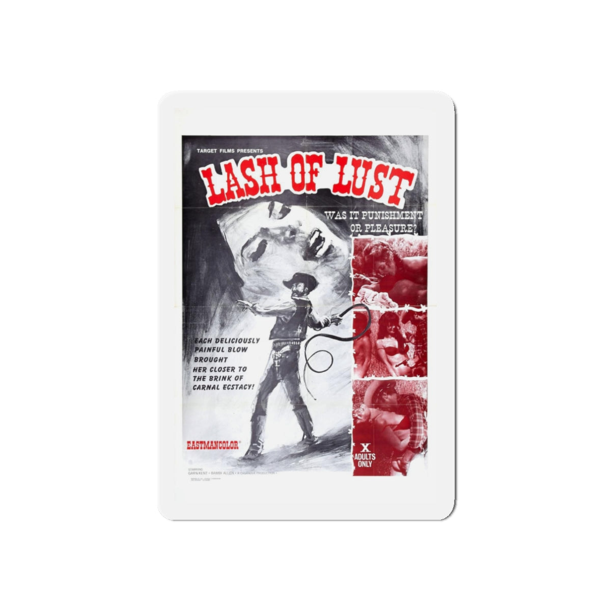 LASH OF LUST 1972 Movie Poster - Refrigerator Magnet-3" x 3"-The Sticker Space