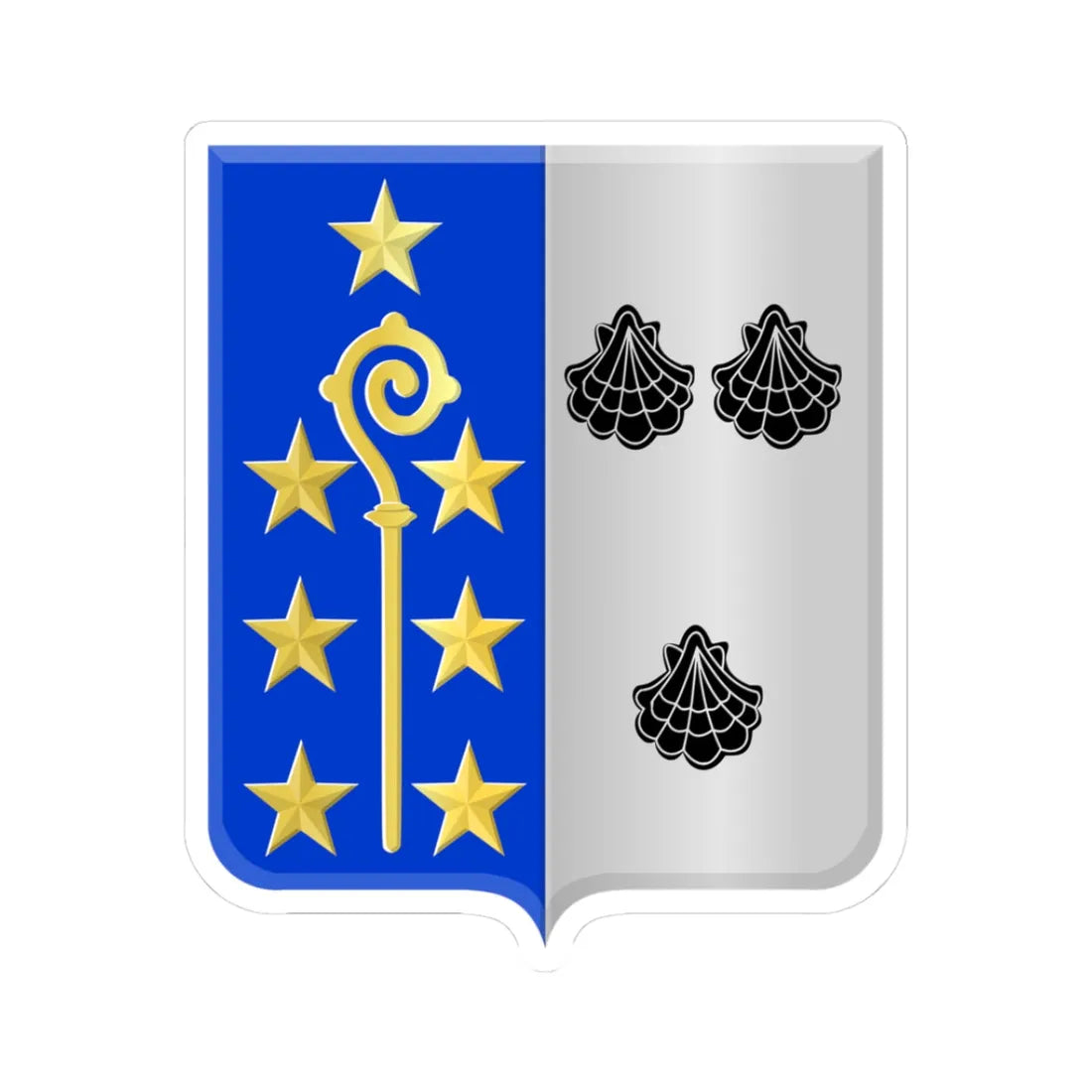 Lasne wapen (Belgium) (Coat of Arms) STICKER Vinyl Kiss-Cut Decal 3 Inch White - The Sticker Space