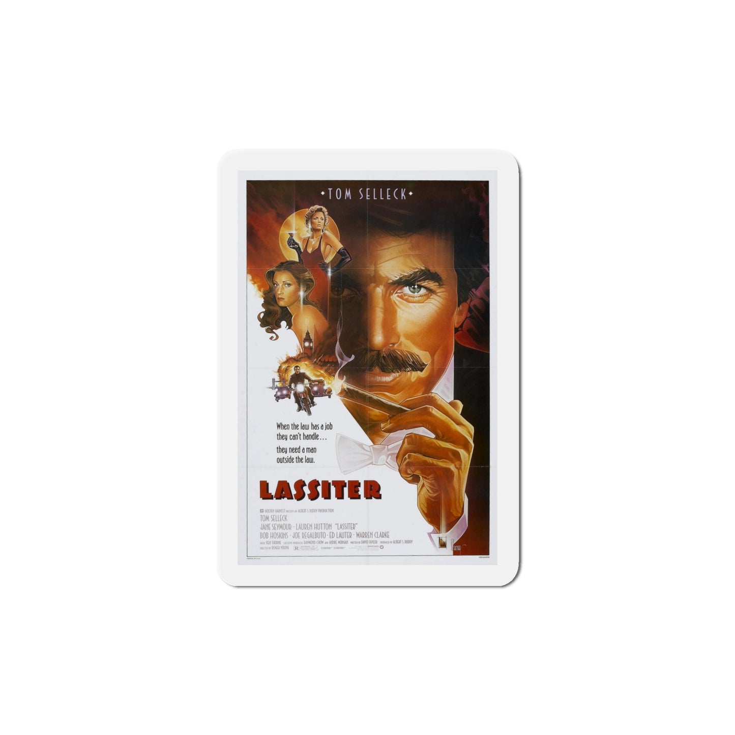 Lassiter 1984 Movie Poster Die-Cut Magnet-5" x 5"-The Sticker Space