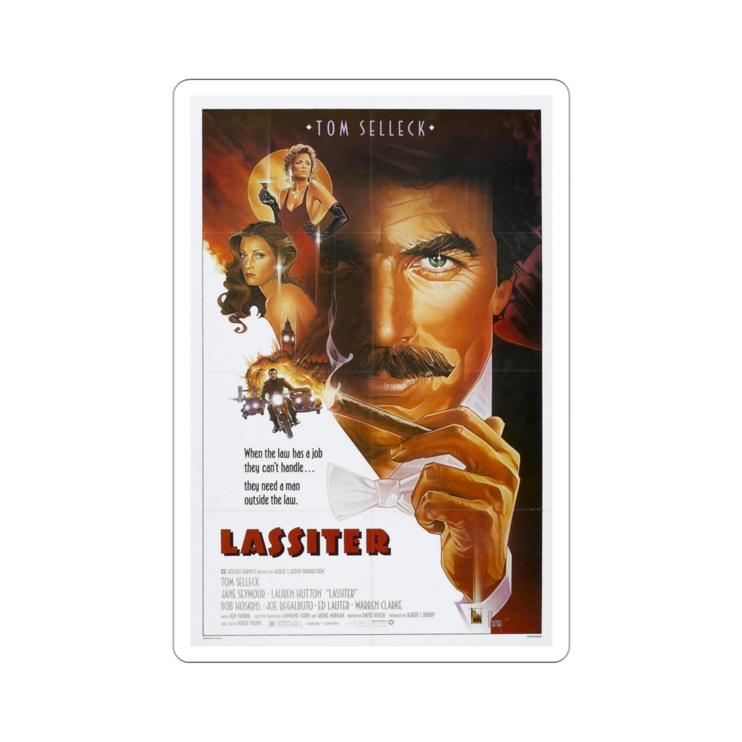 Lassiter 1984 Movie Poster STICKER Vinyl Die-Cut Decal-3 Inch-The Sticker Space