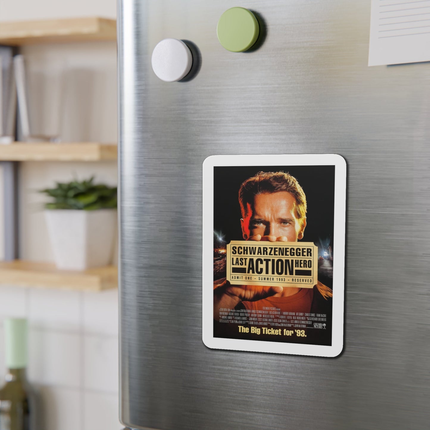 Last Action Hero 1993 Movie Poster Die-Cut Magnet-The Sticker Space