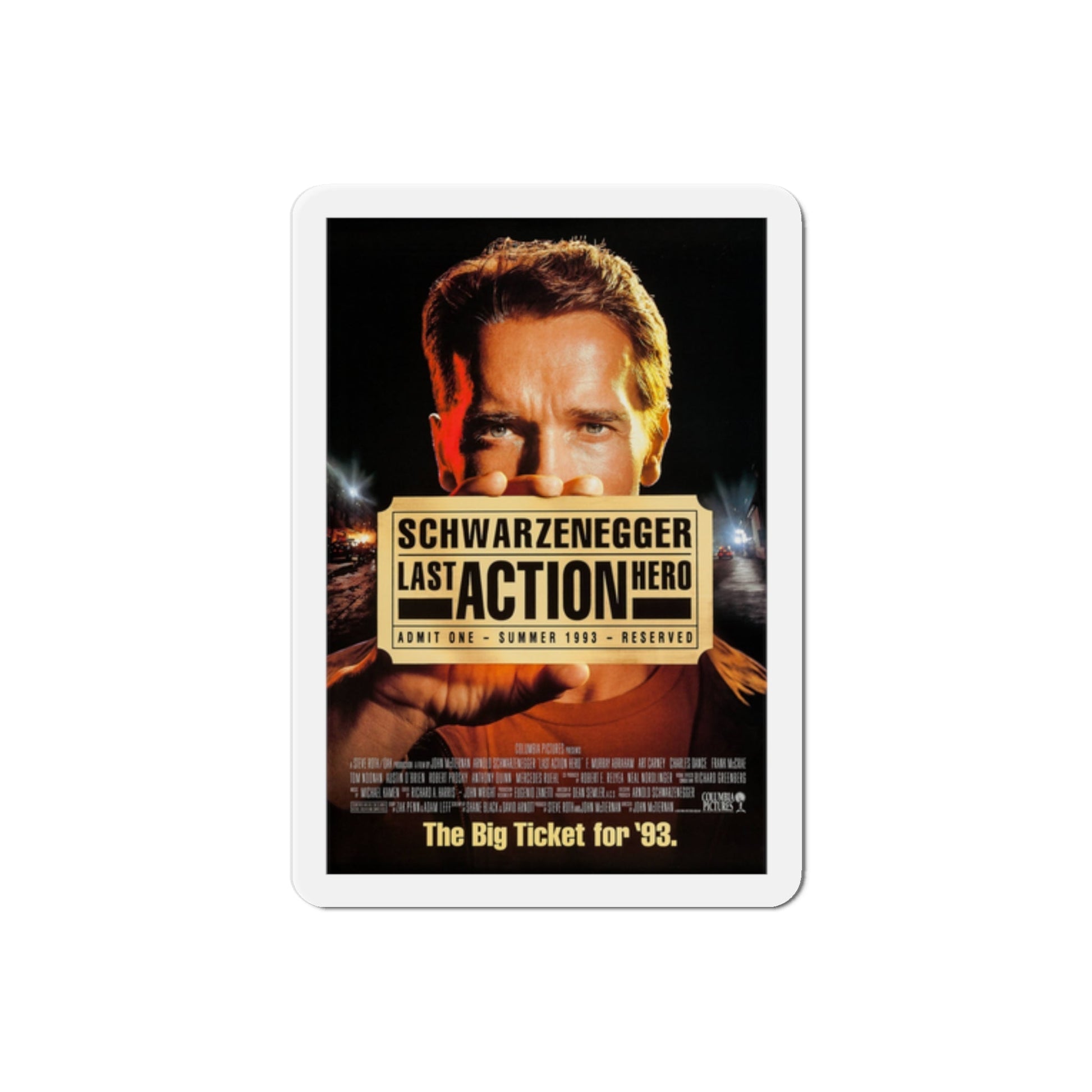 Last Action Hero 1993 Movie Poster Die-Cut Magnet-2" x 2"-The Sticker Space