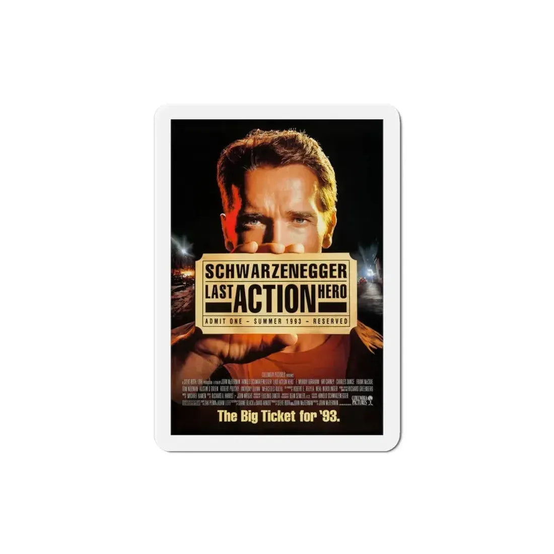 Last Action Hero 1993 Movie Poster Refrigerator Magnet 3 Inch - The Sticker Space