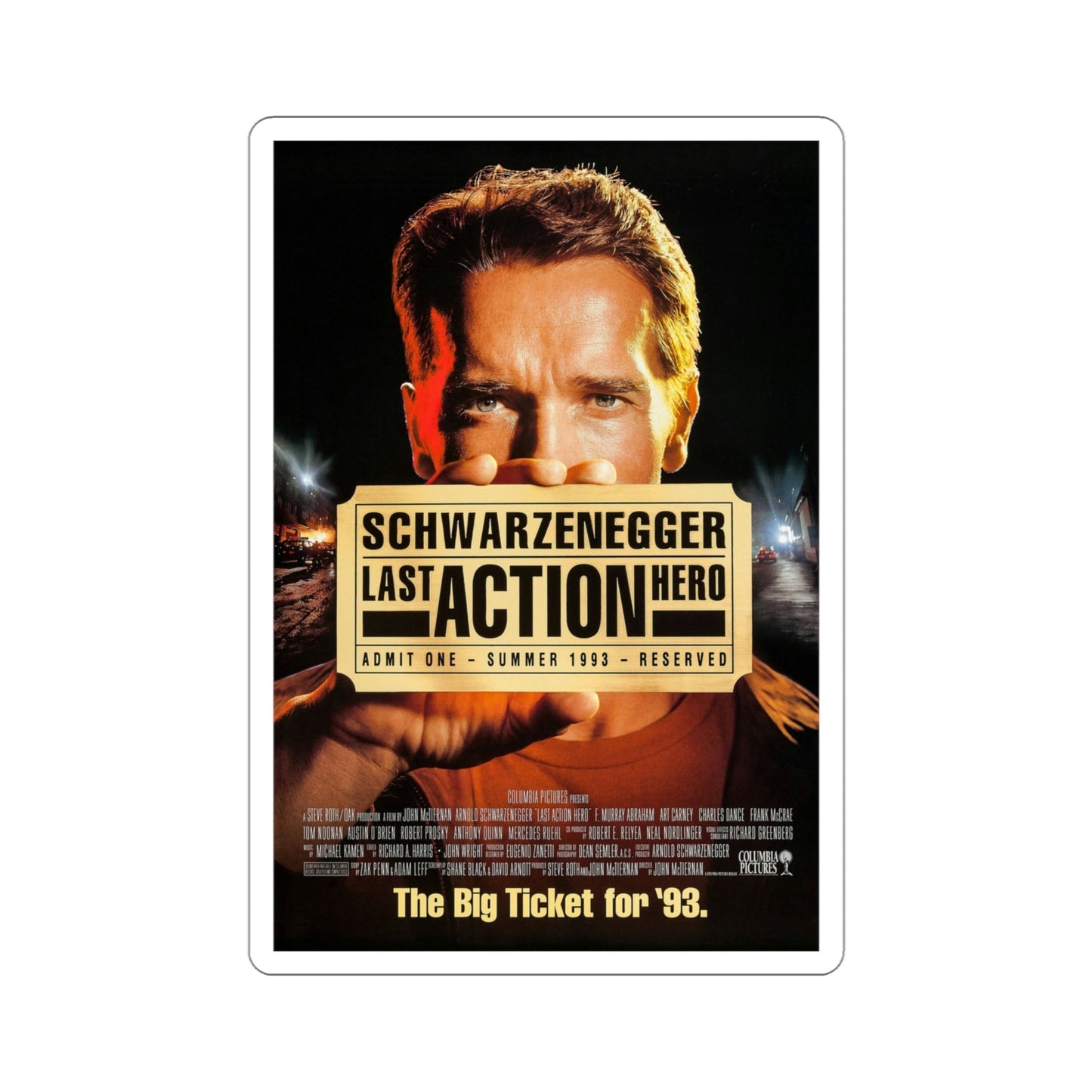 Last Action Hero 1993 Movie Poster STICKER Vinyl Die-Cut Decal-4 Inch-The Sticker Space