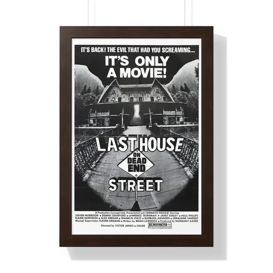 LAST HOUSE ON DEAD END STREET 1973 - Framed Movie Poster 16″ x 24″ Walnut - The Sticker Space