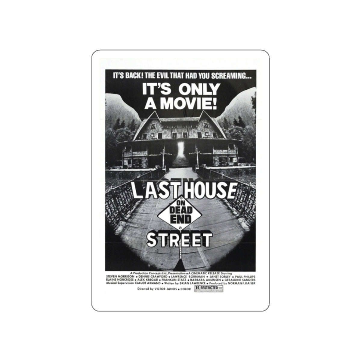 LAST HOUSE ON DEAD END STREET 1973 Movie Poster STICKER Vinyl Die-Cut Decal-2 Inch-The Sticker Space