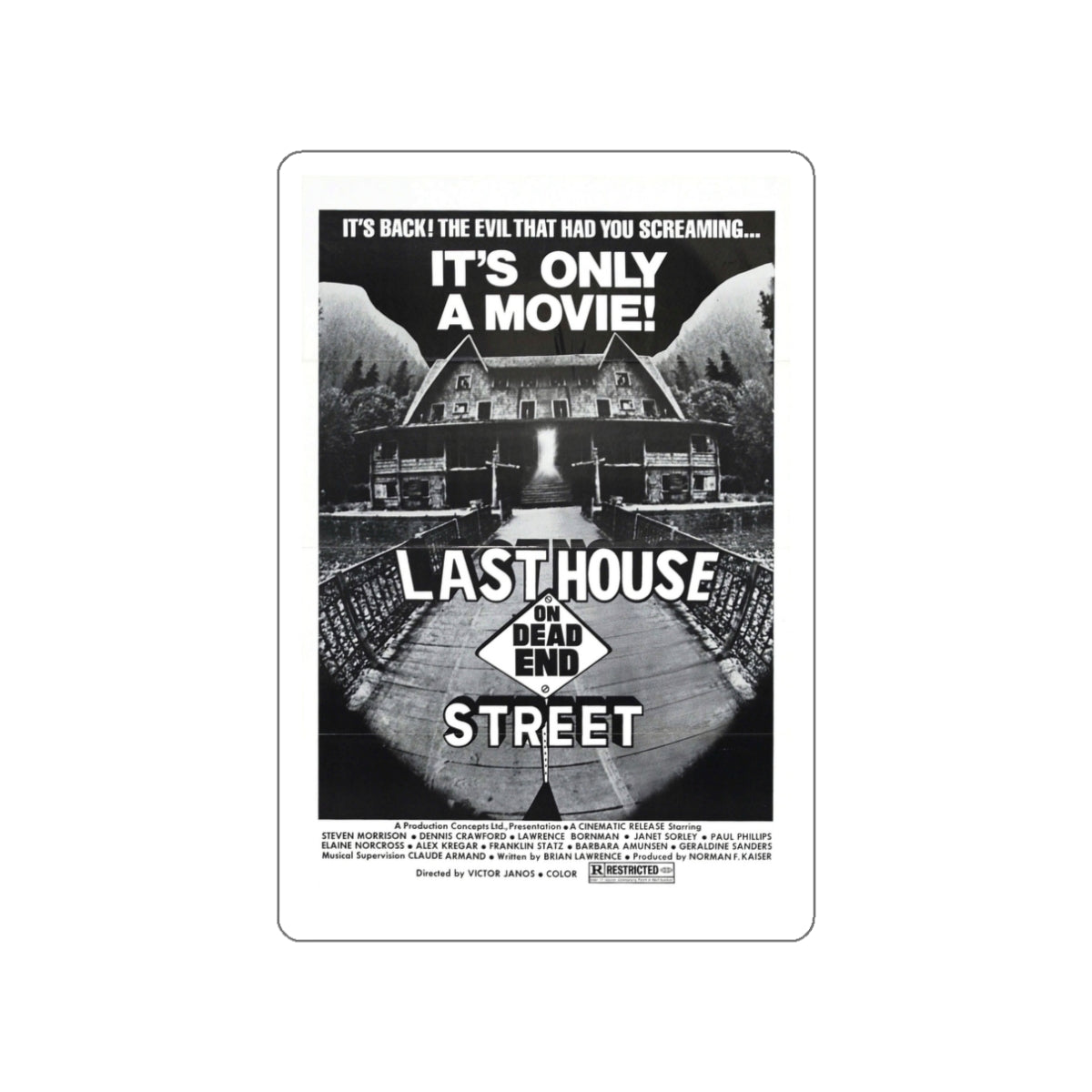 LAST HOUSE ON DEAD END STREET 1973 Movie Poster STICKER Vinyl Die-Cut Decal-3 Inch-The Sticker Space