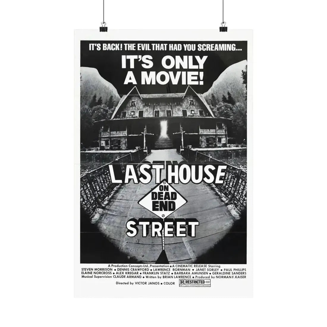 LAST HOUSE ON DEAD END STREET 1973 - Paper Movie Poster - The Sticker Space