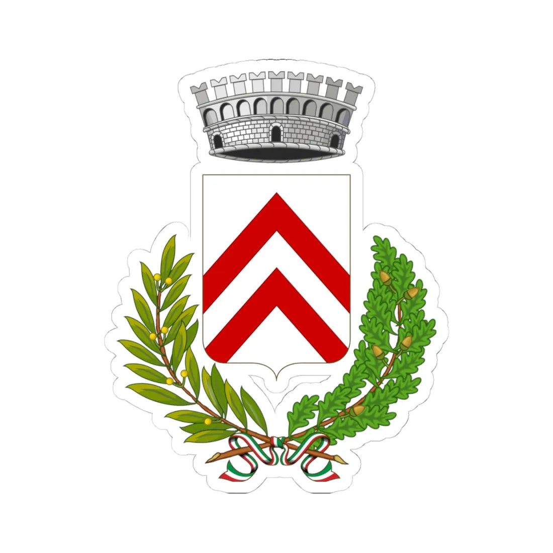 Lastra a Signa-Stemma (Italy) (Coat of Arms) STICKER Vinyl Kiss-Cut Decal 4 Inch White - The Sticker Space