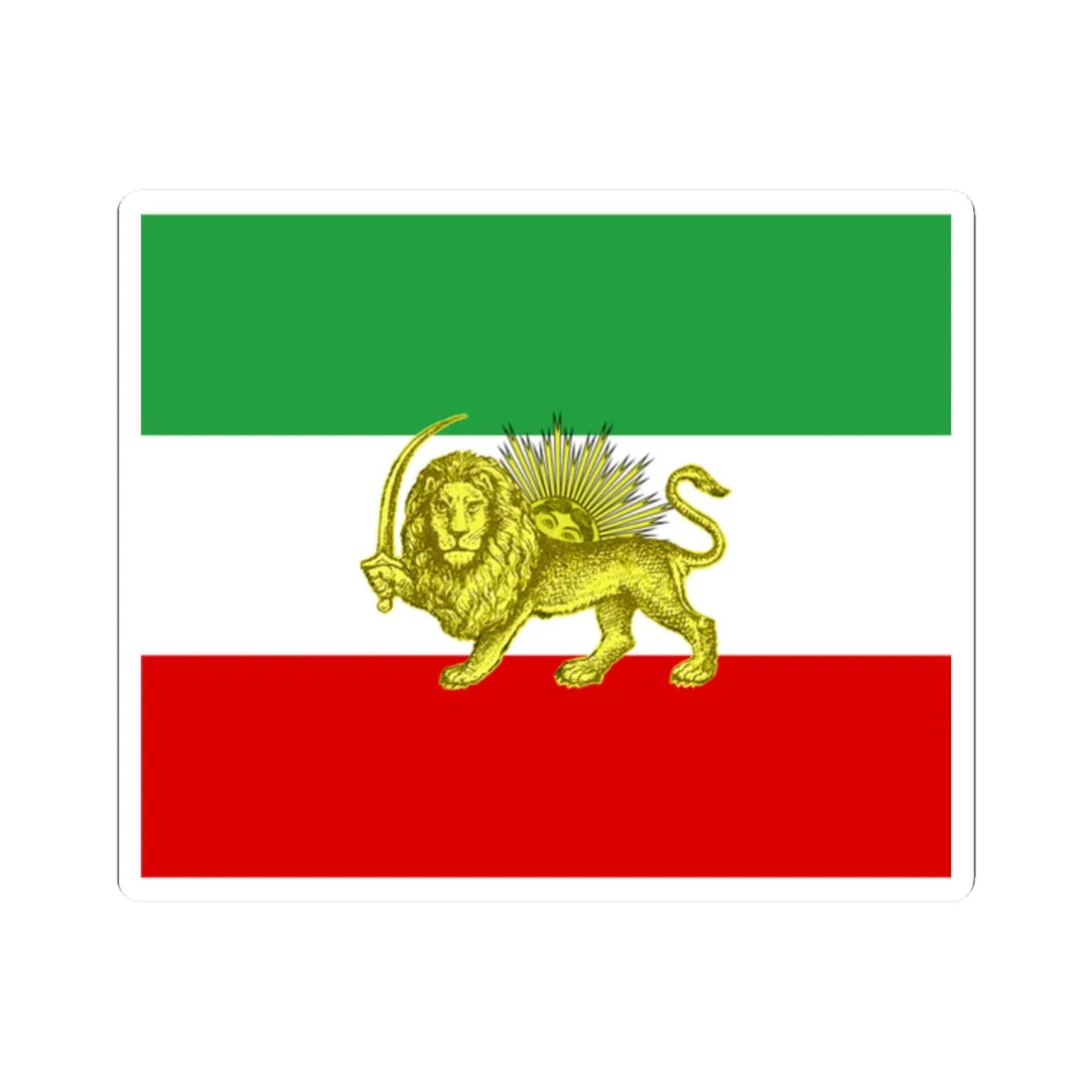Late 19th and early 20th century flag of Persia (Iran) STICKER Vinyl Kiss-Cut Decal 2 Inch White - The Sticker Space