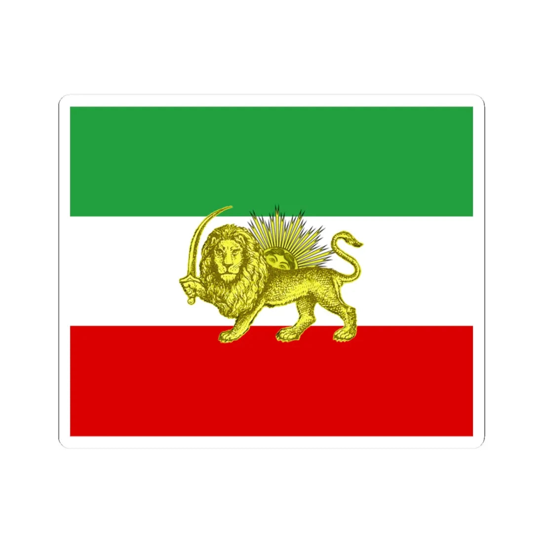 Late 19th and early 20th century flag of Persia (Iran) STICKER Vinyl Kiss-Cut Decal 3 Inch White - The Sticker Space