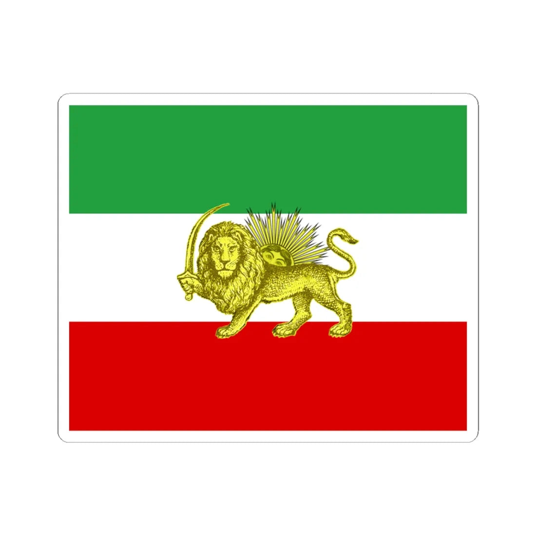 Late 19th and early 20th century flag of Persia (Iran) STICKER Vinyl Kiss-Cut Decal 6 Inch White - The Sticker Space