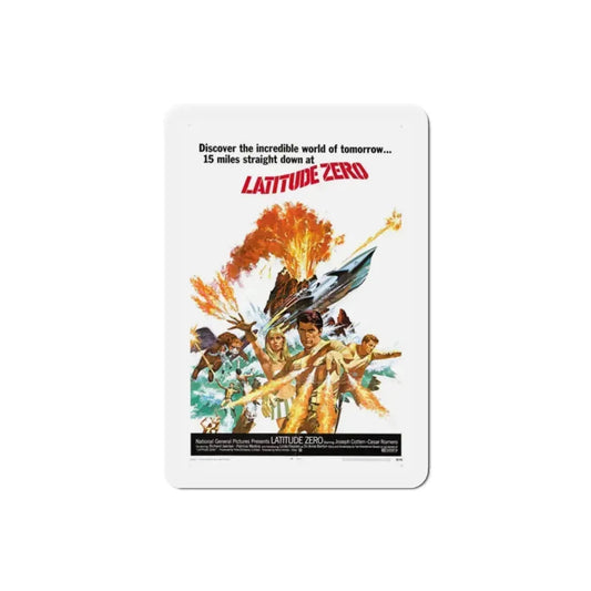 Latitude Zero 1969 Movie Poster Refrigerator Magnet 2 Inch - The Sticker Space