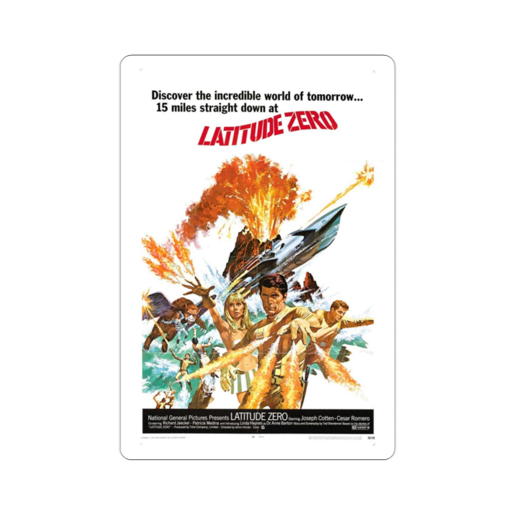 Latitude Zero 1969 Movie Poster STICKER Vinyl Die-Cut Decal-2 Inch-The Sticker Space