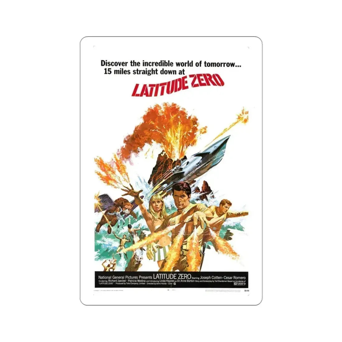 Latitude Zero 1969 Movie Poster STICKER Vinyl Die-Cut Decal 3 Inch - The Sticker Space