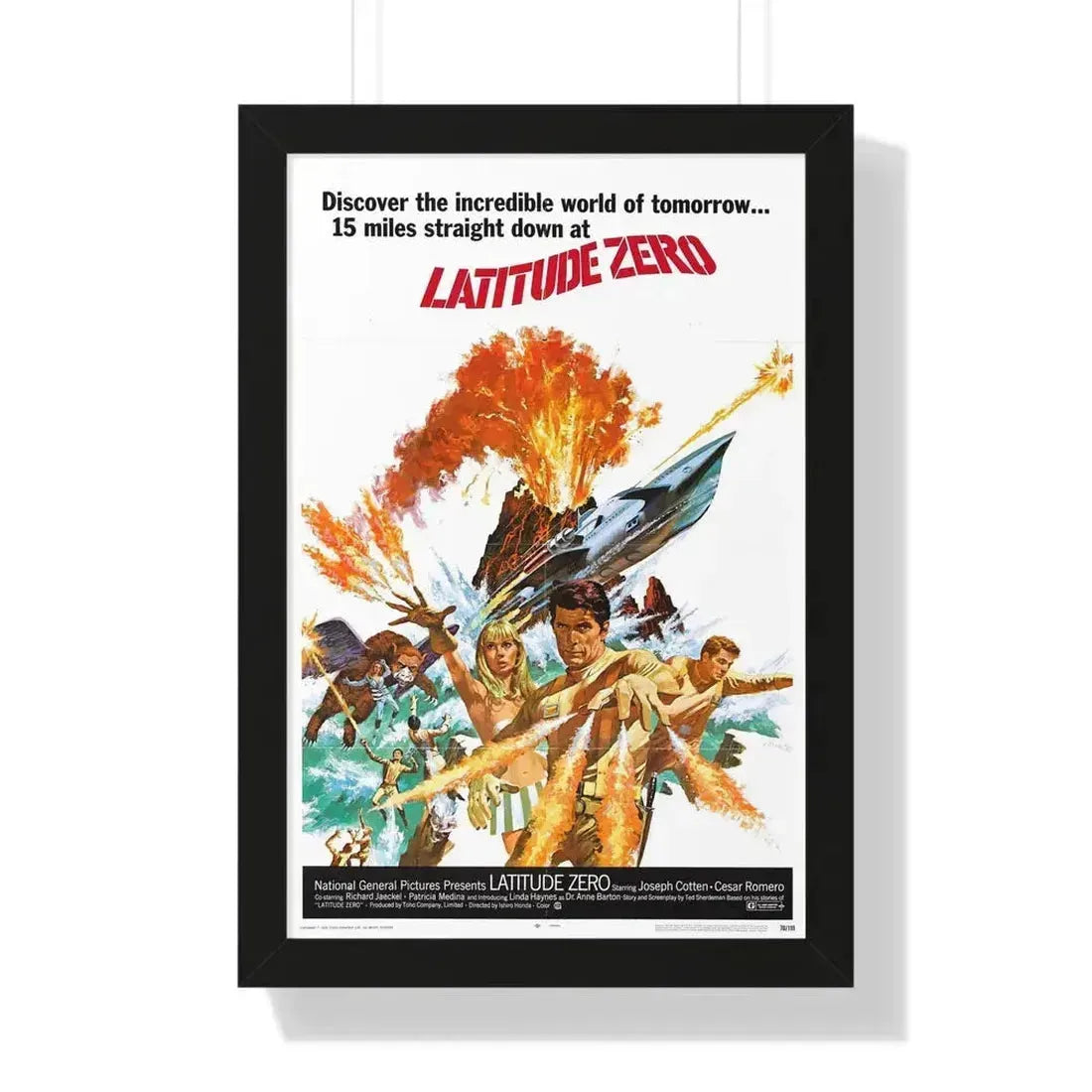 LATITUDE ZERO (2) 1969 - Framed Movie Poster 16″ x 24″ Black - The Sticker Space