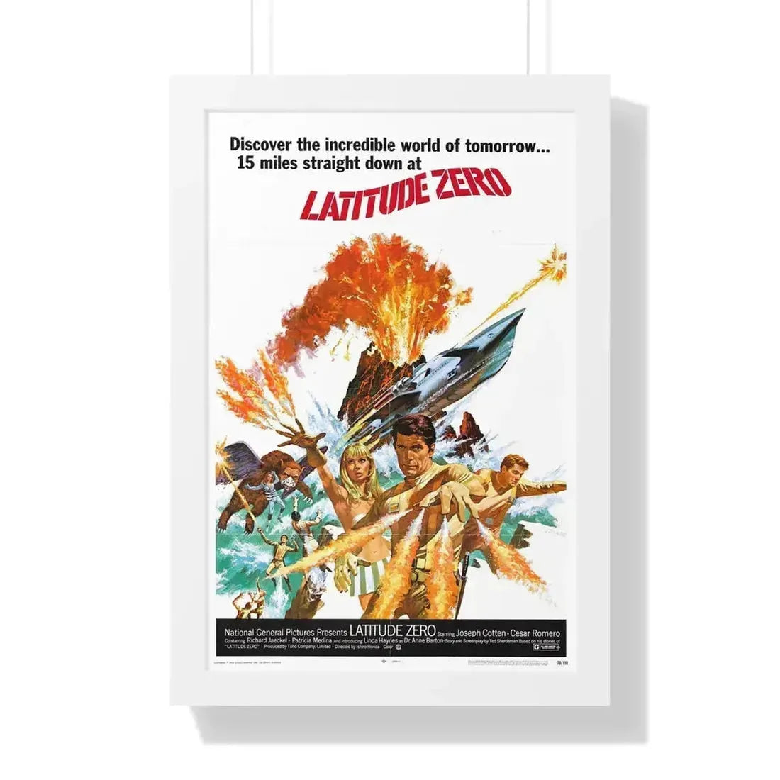 LATITUDE ZERO (2) 1969 - Framed Movie Poster 16″ x 24″ White - The Sticker Space