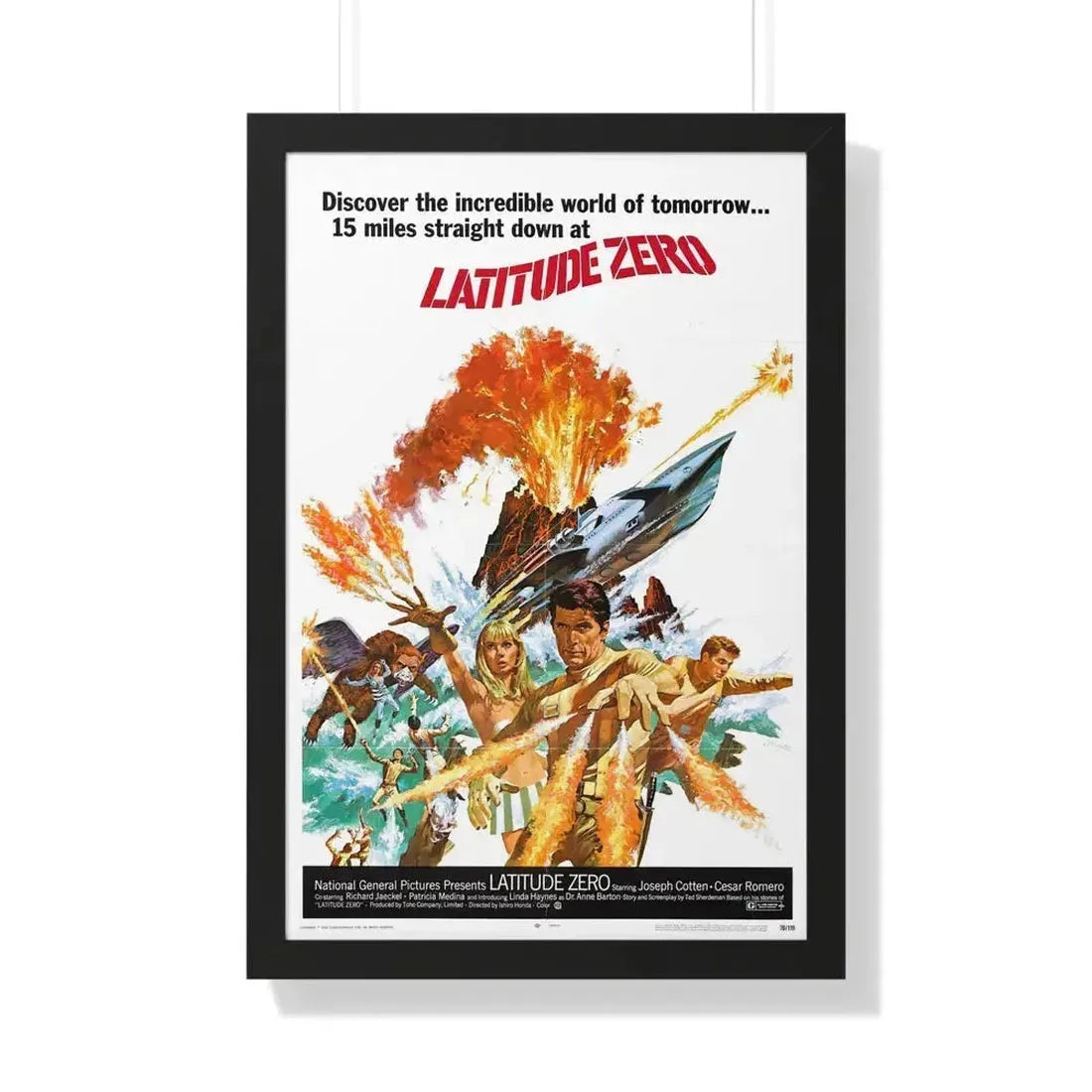 LATITUDE ZERO (2) 1969 - Framed Movie Poster 20" x 30" Black - The Sticker Space