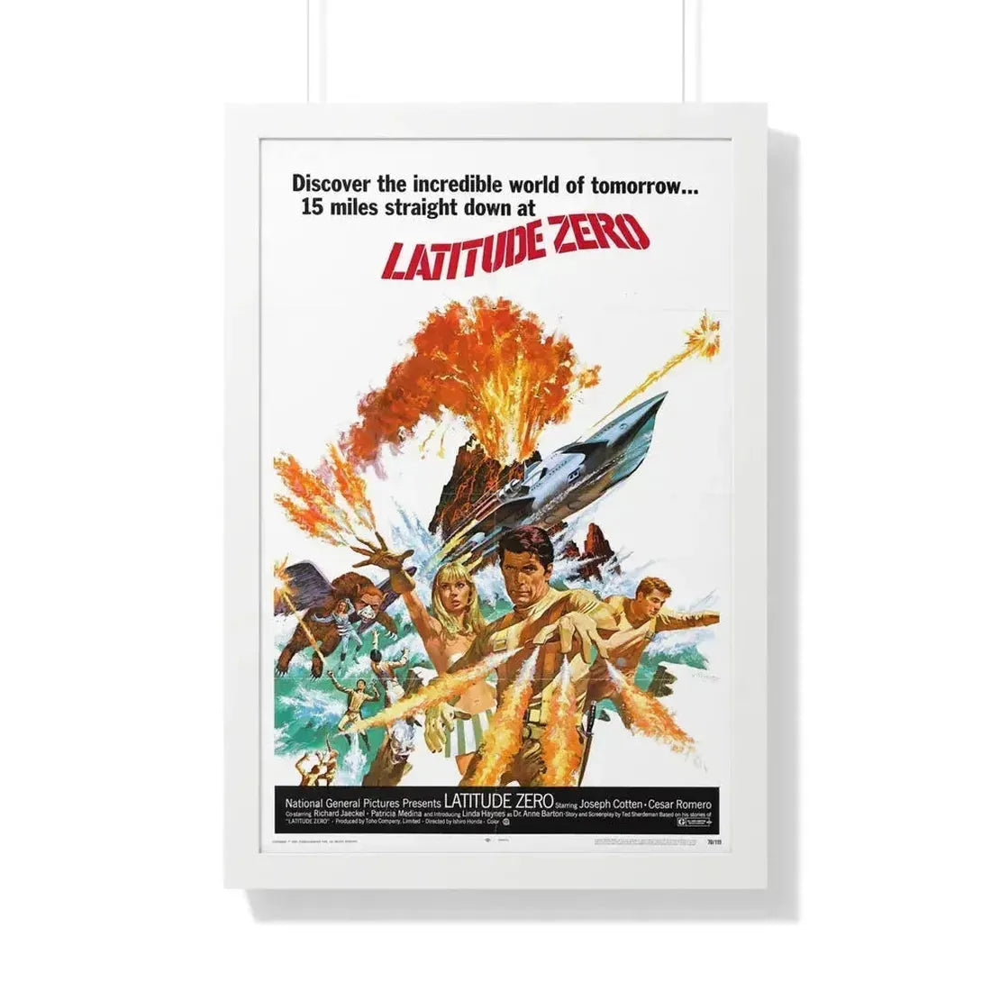 LATITUDE ZERO (2) 1969 - Framed Movie Poster 20" x 30" White - The Sticker Space