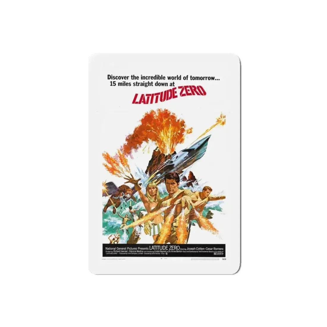 LATITUDE ZERO (2) 1969 Movie Poster - Refrigerator Magnet 5 Inch Die-Cut - The Sticker Space