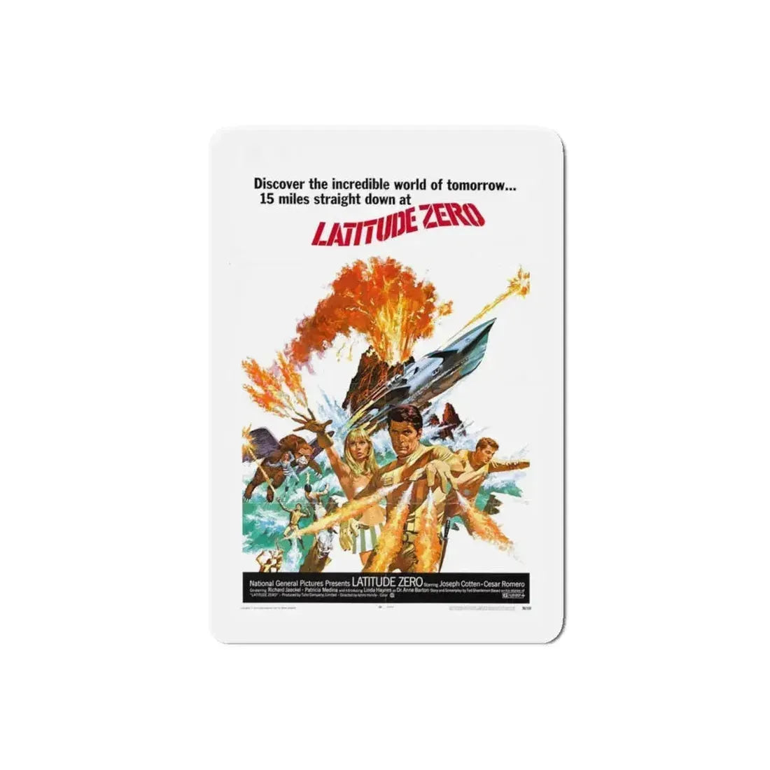 LATITUDE ZERO (2) 1969 Movie Poster - Refrigerator Magnet 6 Inch Die-Cut - The Sticker Space