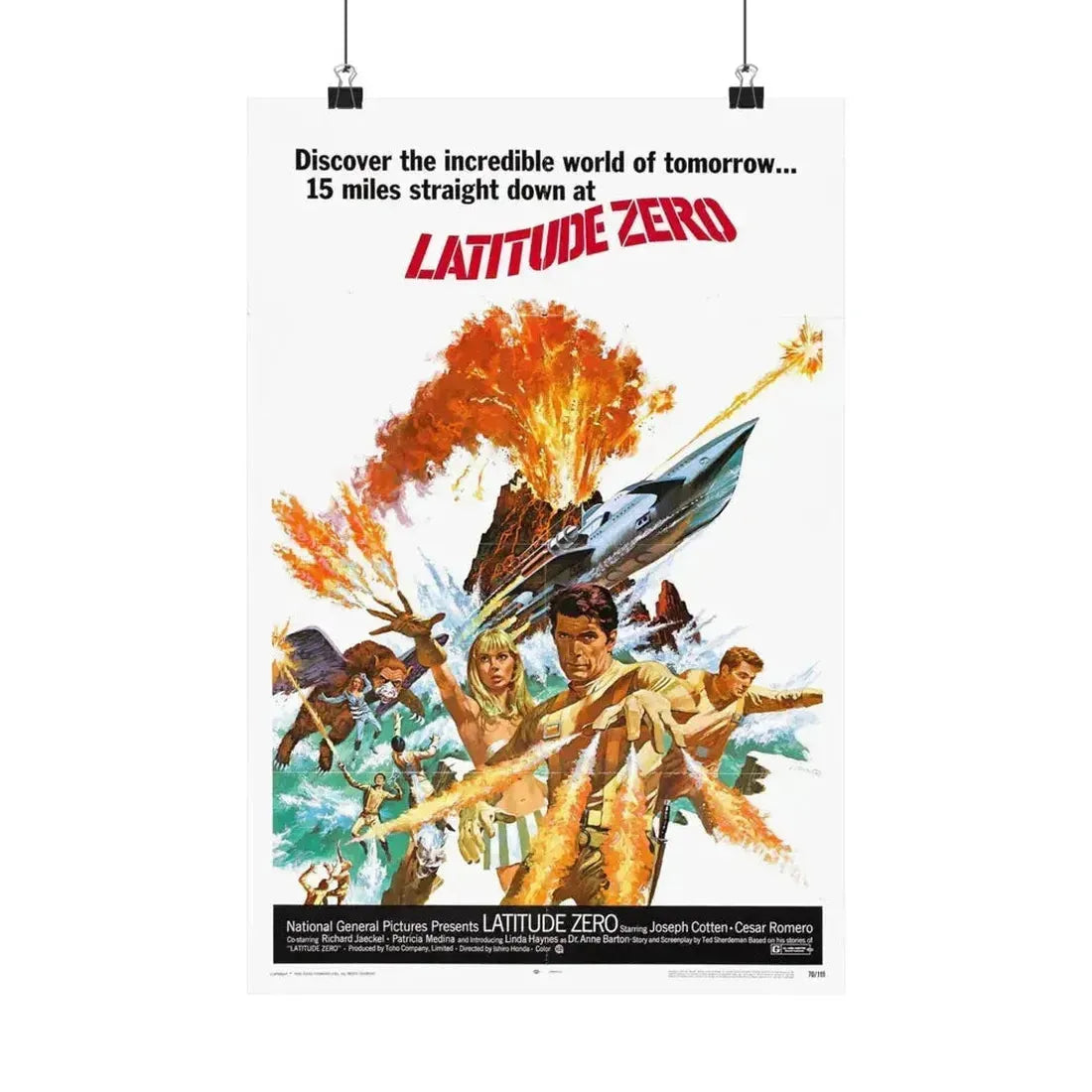 LATITUDE ZERO (2) 1969 - Paper Movie Poster 12″ x 18″ Matte - The Sticker Space