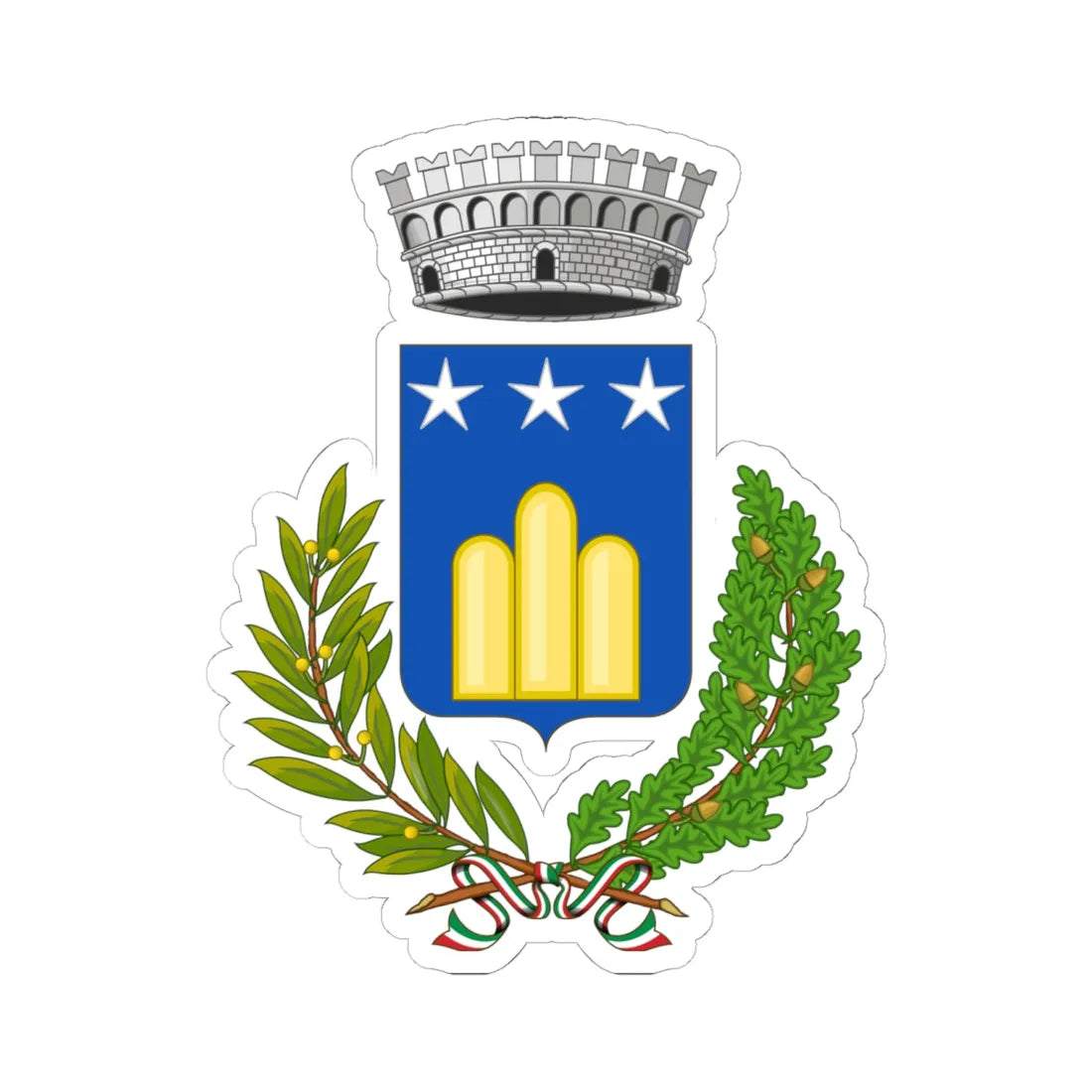 Latronico-Stemma (Italy) (Coat of Arms) STICKER Vinyl Kiss-Cut Decal 6 Inch White - The Sticker Space