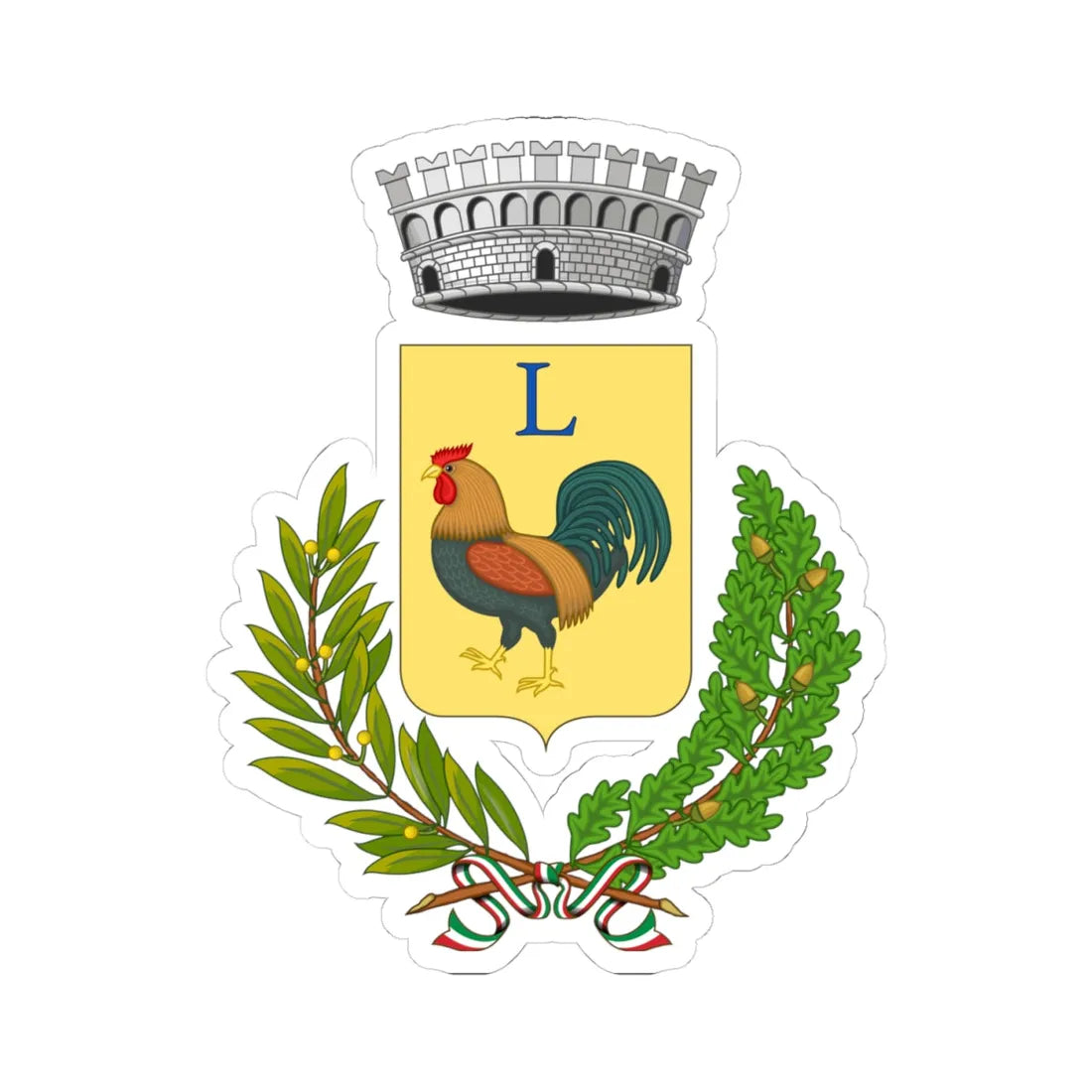 Lattarico-Stemma (Italy) (Coat of Arms) STICKER Vinyl Kiss-Cut Decal - The Sticker Space