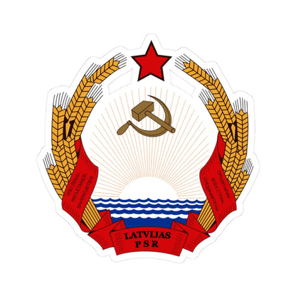 Latvia SSR coa (Latvia) (Coat of Arms) STICKER Vinyl Kiss-Cut Decal 3 Inch White - The Sticker Space
