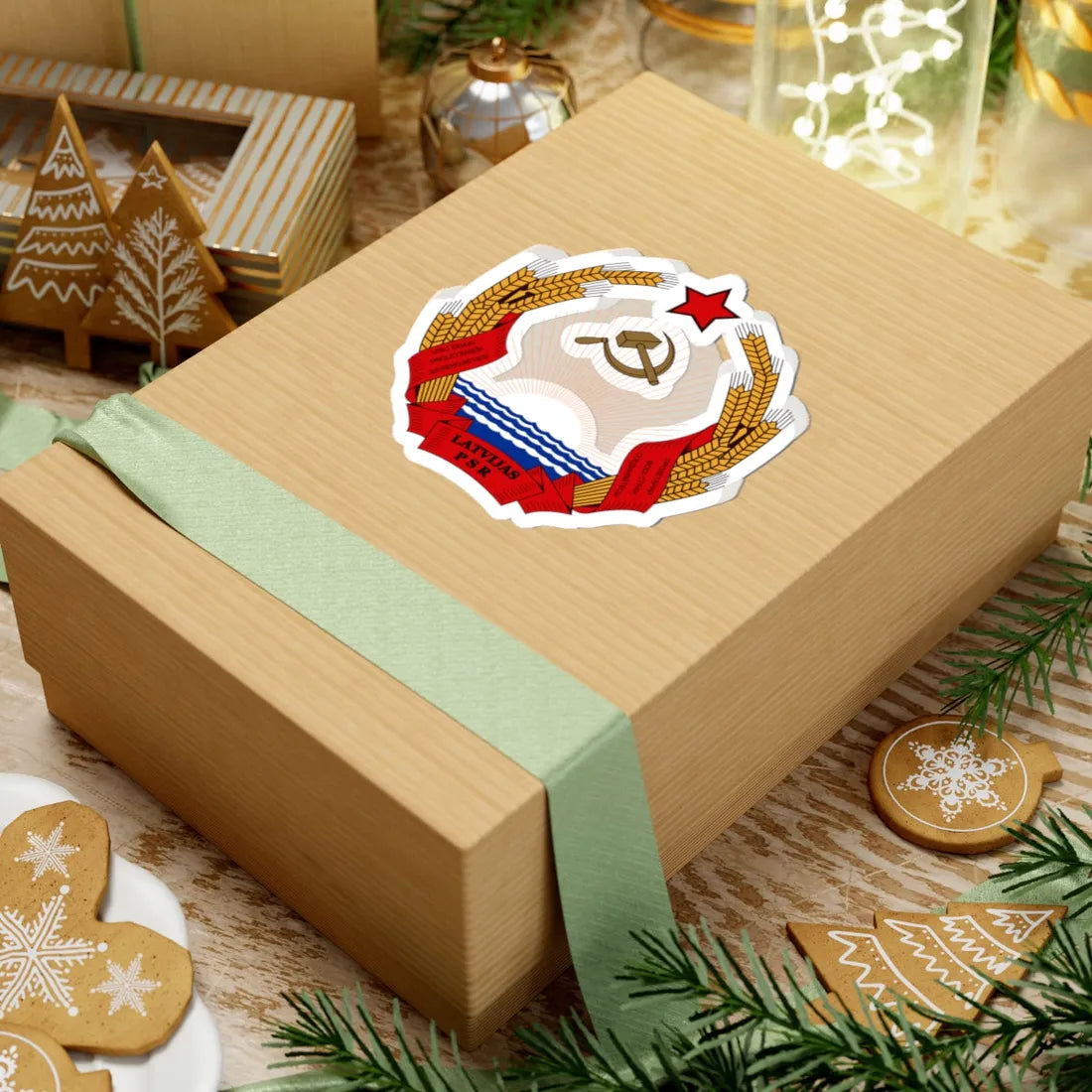 Latvia SSR coa (Latvia) (Coat of Arms) STICKER Vinyl Kiss-Cut Decal - The Sticker Space