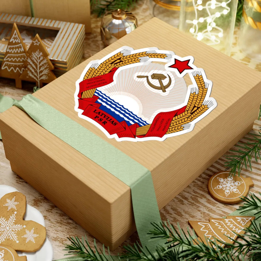 Latvia SSR coa (Latvia) (Coat of Arms) STICKER Vinyl Kiss-Cut Decal - The Sticker Space