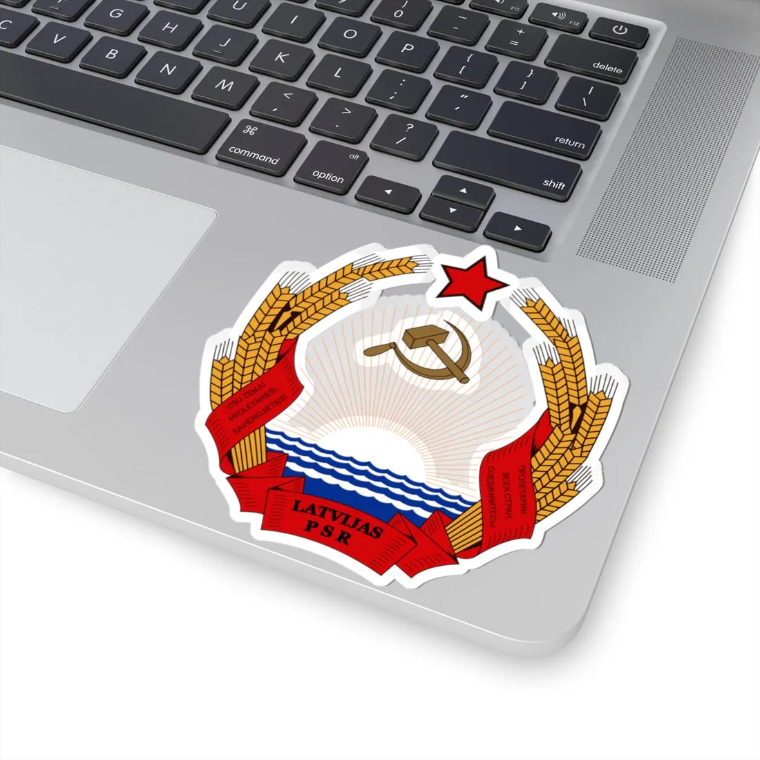 Latvia SSR coa (Latvia) (Coat of Arms) STICKER Vinyl Kiss-Cut Decal - The Sticker Space