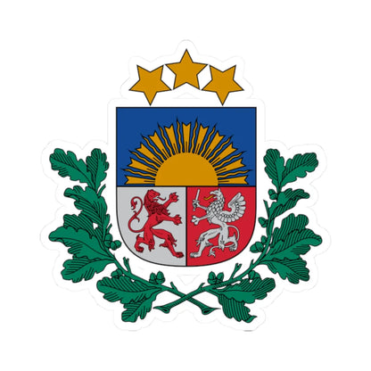Latvijas Republikas papildinātais mazais ģerbonis (Latvia) (Coat of Arms) STICKER Vinyl Kiss-Cut Decal 2 Inch White - The Sticker Space