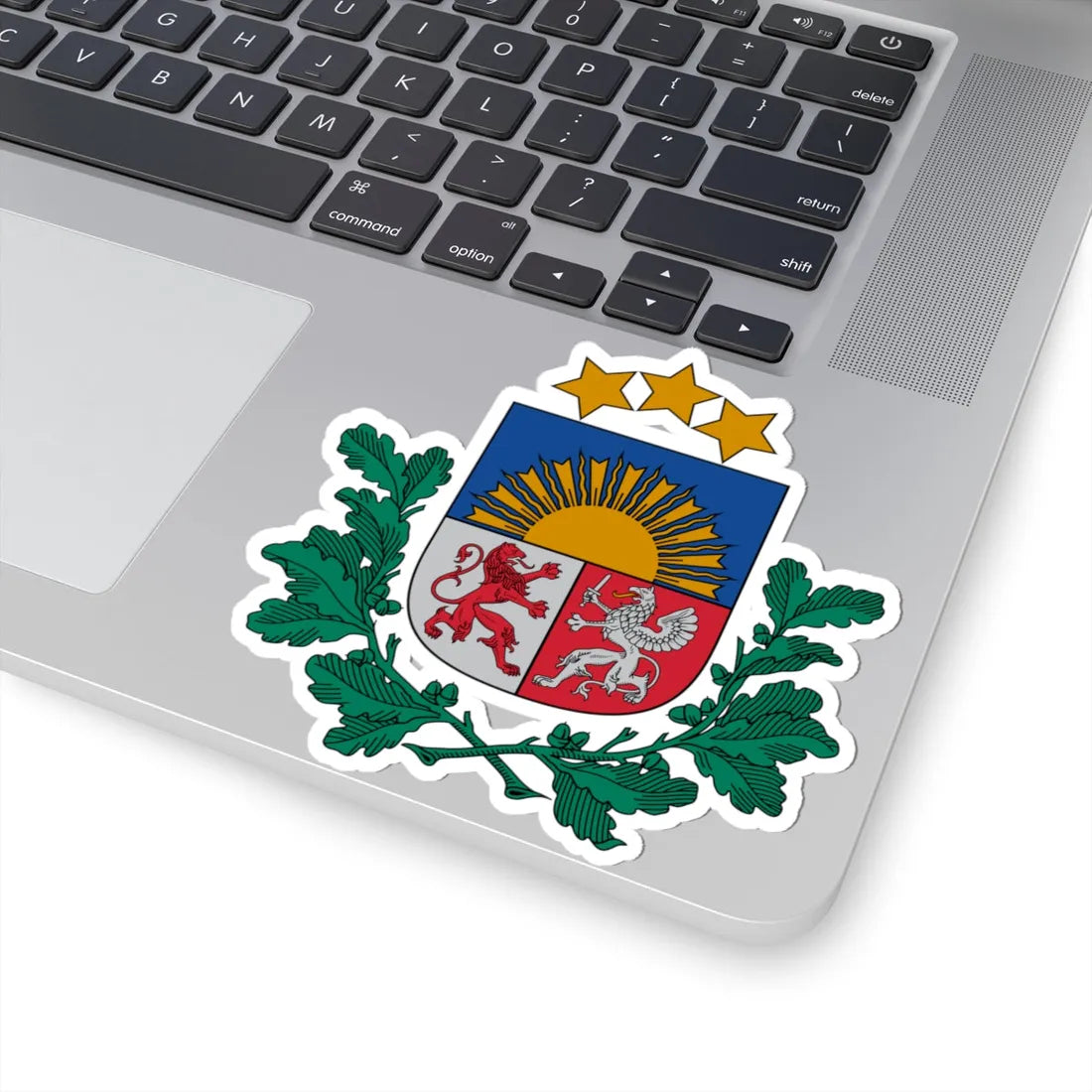 Latvijas Republikas papildinātais mazais ģerbonis (Latvia) (Coat of Arms) STICKER Vinyl Kiss-Cut Decal - The Sticker Space