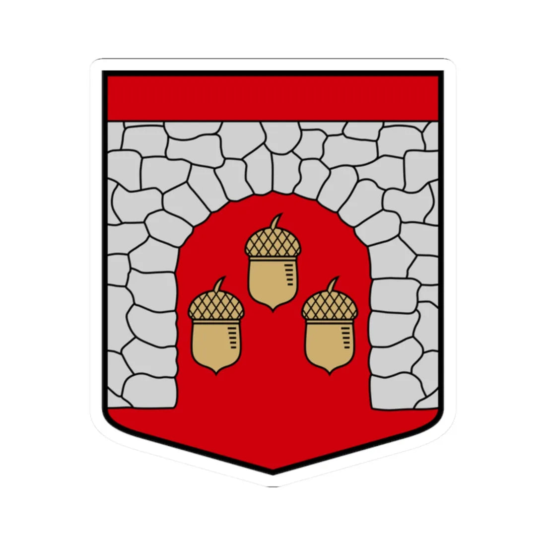 Lauberes pagasta ģerbonis (Latvia) (Coat of Arms) STICKER Vinyl Kiss-Cut Decal 2 Inch White - The Sticker Space