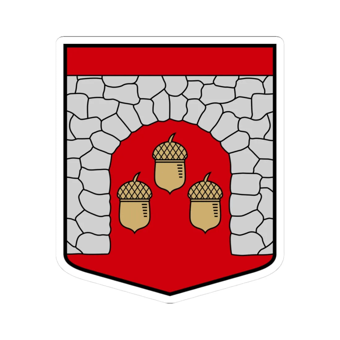 Lauberes pagasta ģerbonis (Latvia) (Coat of Arms) STICKER Vinyl Kiss-Cut Decal 3 Inch White - The Sticker Space