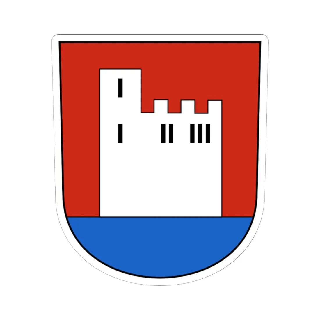 Lauerz-blazon (Switzerland) (Coat of Arms) STICKER Vinyl Kiss-Cut Decal 6 Inch White - The Sticker Space