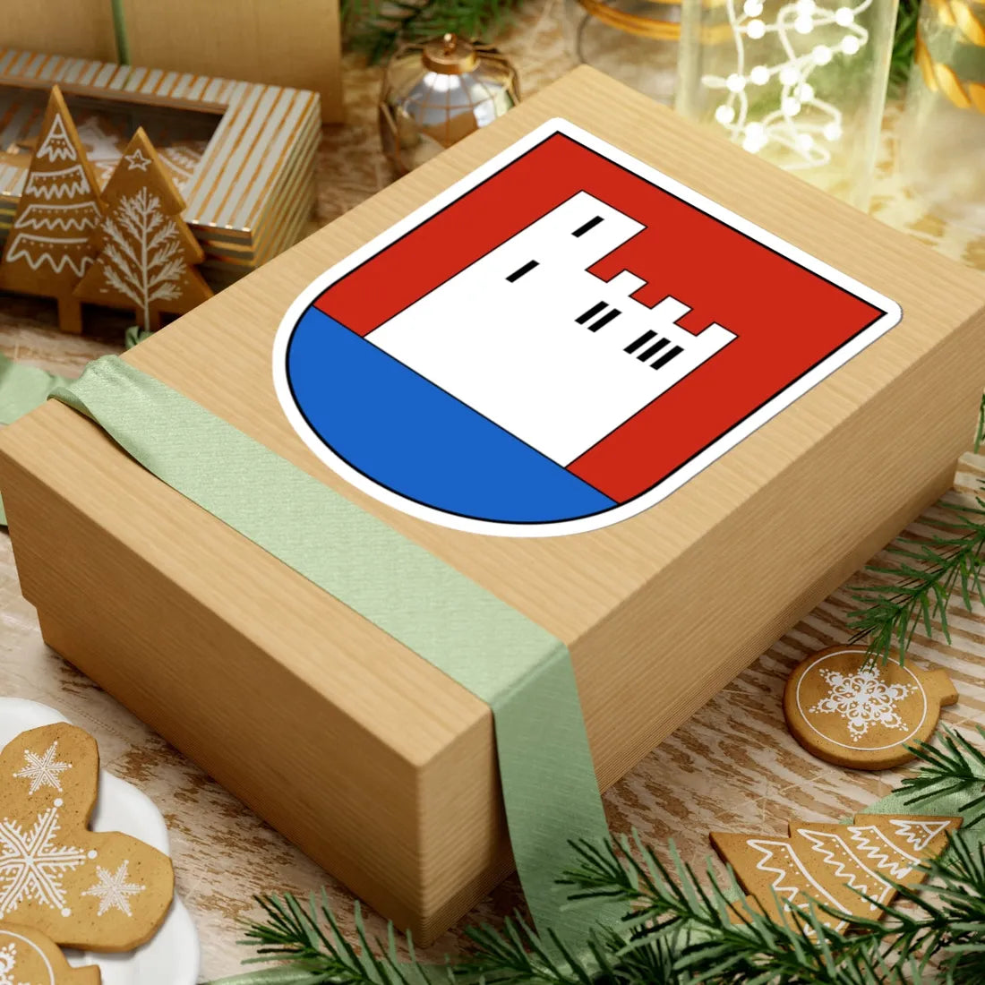 Lauerz-blazon (Switzerland) (Coat of Arms) STICKER Vinyl Kiss-Cut Decal - The Sticker Space