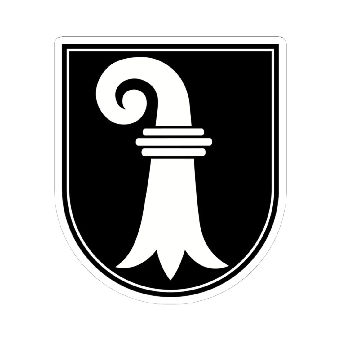 Laufen BL-coat of arms (Switzerland) (Coat of Arms) STICKER Vinyl Kiss-Cut Decal 4 Inch White - The Sticker Space