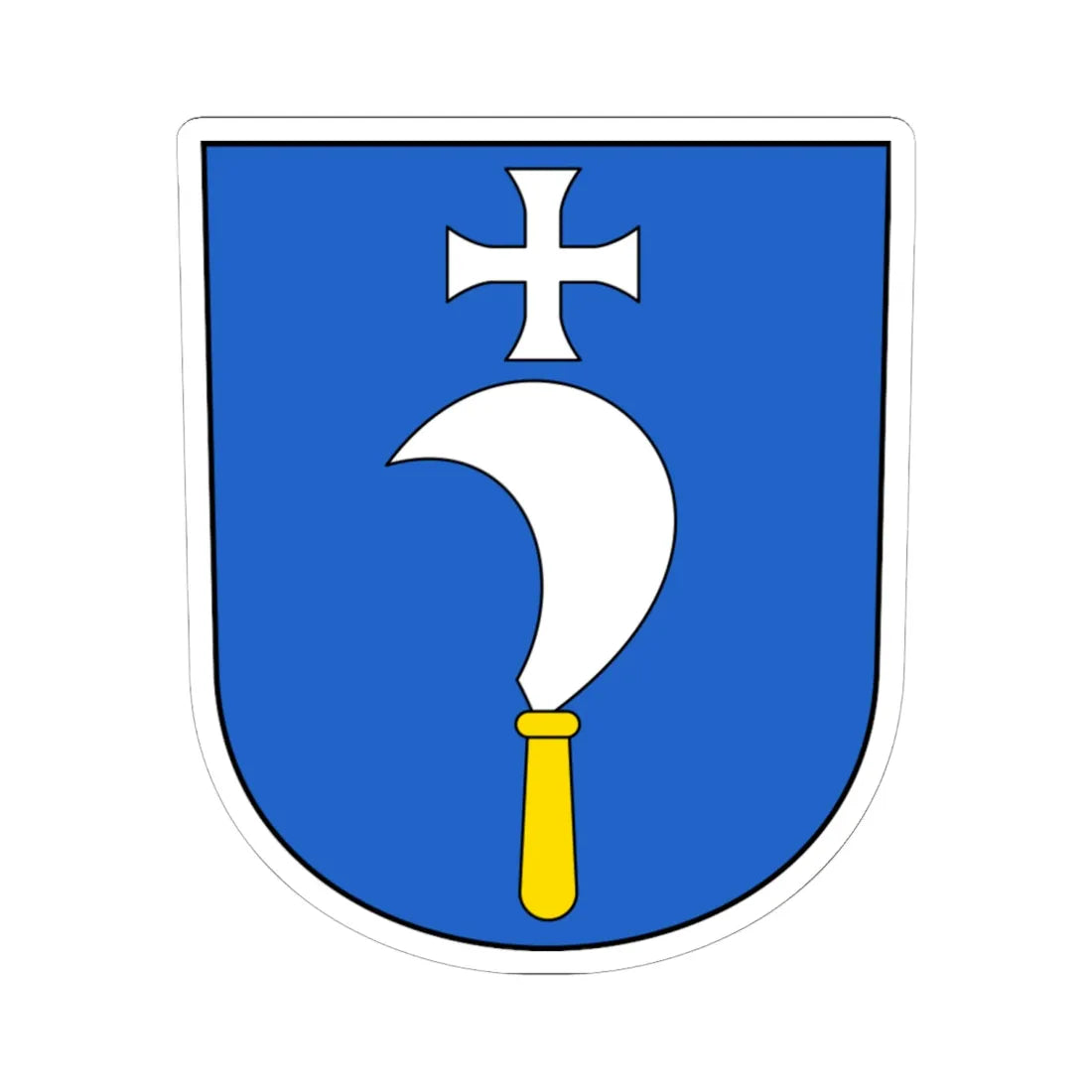 Laufen-Uhwiesen-blazon (Switzerland) (Coat of Arms) STICKER Vinyl Kiss-Cut Decal 6 Inch White - The Sticker Space