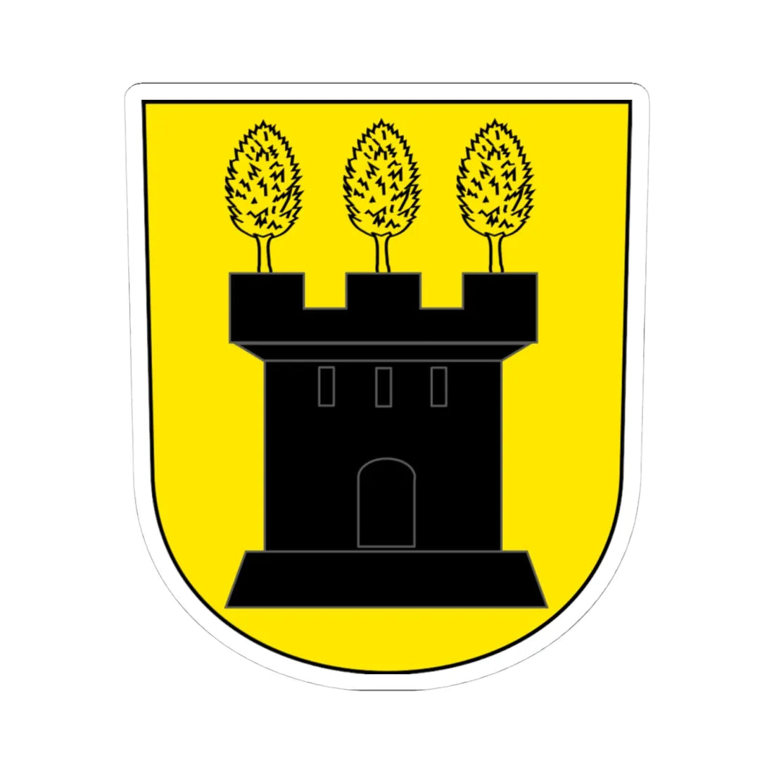 Laupen-ZH-blazon (Switzerland) (Coat of Arms) STICKER Vinyl Kiss-Cut Decal 4 Inch White - The Sticker Space