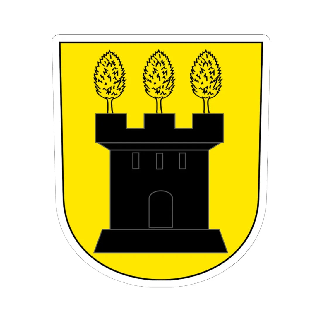 Laupen-ZH-blazon (Switzerland) (Coat of Arms) STICKER Vinyl Kiss-Cut Decal 6 Inch White - The Sticker Space