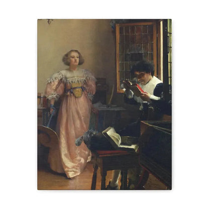 Laura Alma-Tadema (1852-1909) The Persistent Reader - Canvas Wall Art 11″ x 14″ 1.25" - The Sticker Space