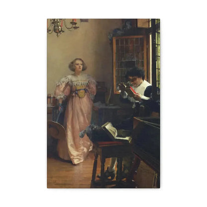 Laura Alma-Tadema (1852-1909) The Persistent Reader - Canvas Wall Art 12" x 18" 1.25" - The Sticker Space